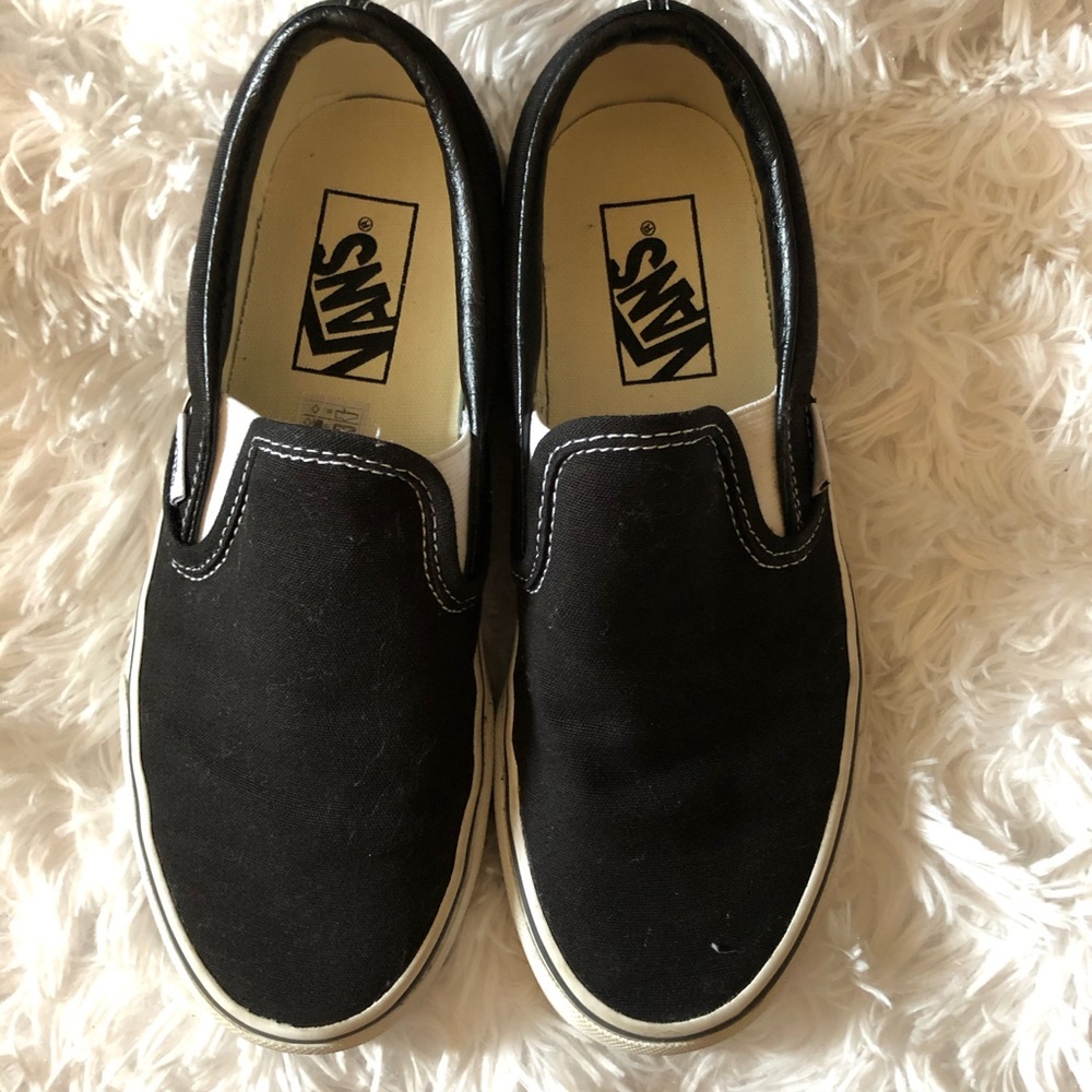 Black slip on vans in good condition